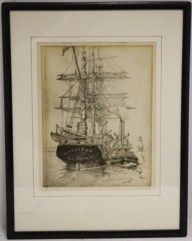 Appraisal: AFTER GEORGE GALE - ETCHING DEPICTINGTHE WHALESHIP WANDERER OF NEW