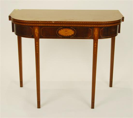 Appraisal: FEDERAL STYLE INLAID CARD TABLE height inches width inches depth