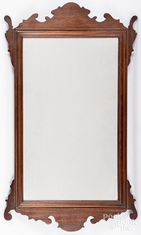 Appraisal: Chippendale style mahogany mirror late th c Chippendale style mahogany