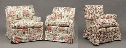 Appraisal: Three Contemporary Chintz-Upholstered Club Chairs x to in