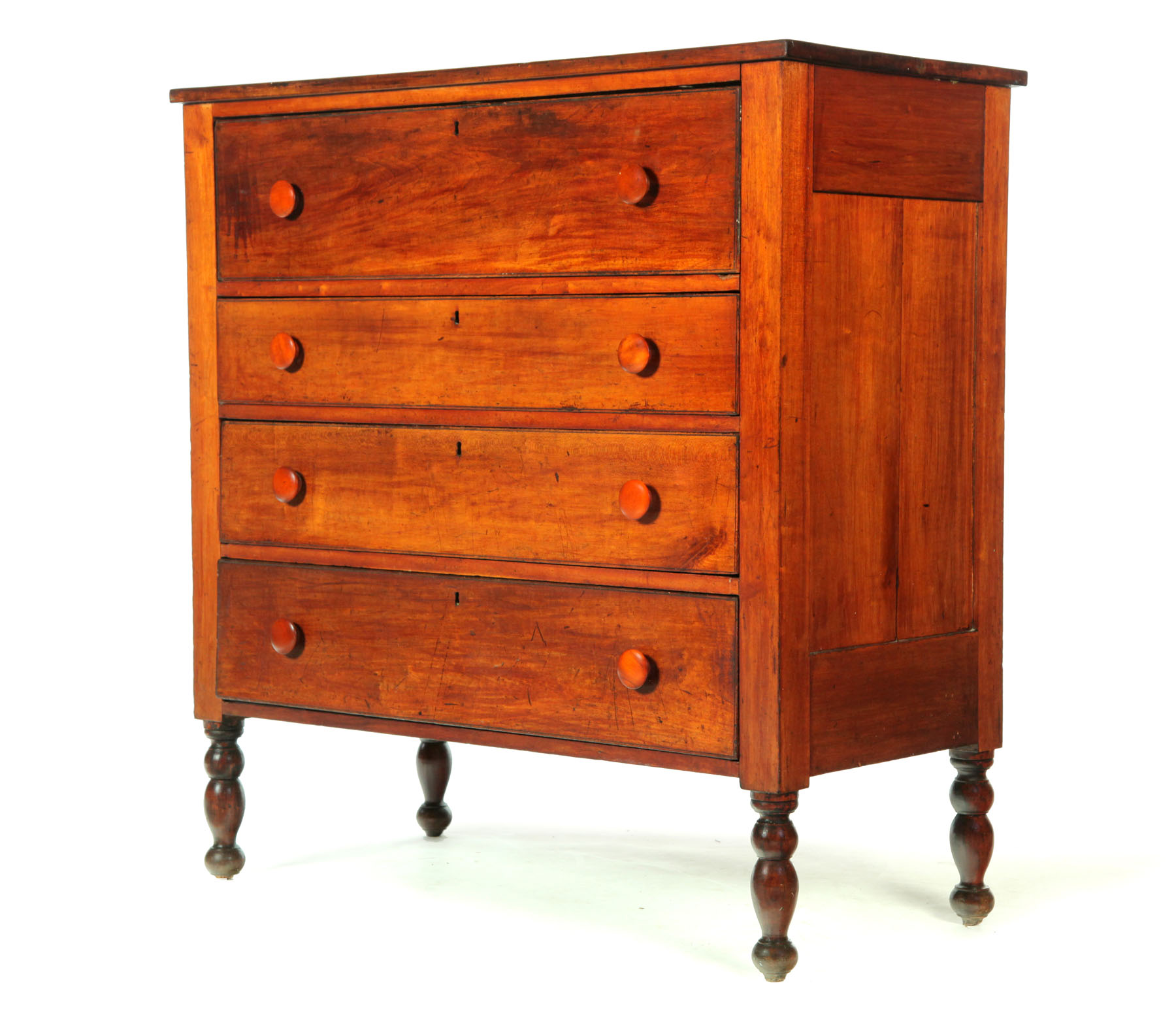 Appraisal: SHERATON CHEST OF DRAWERS Probably Midwestern mid th century cherry