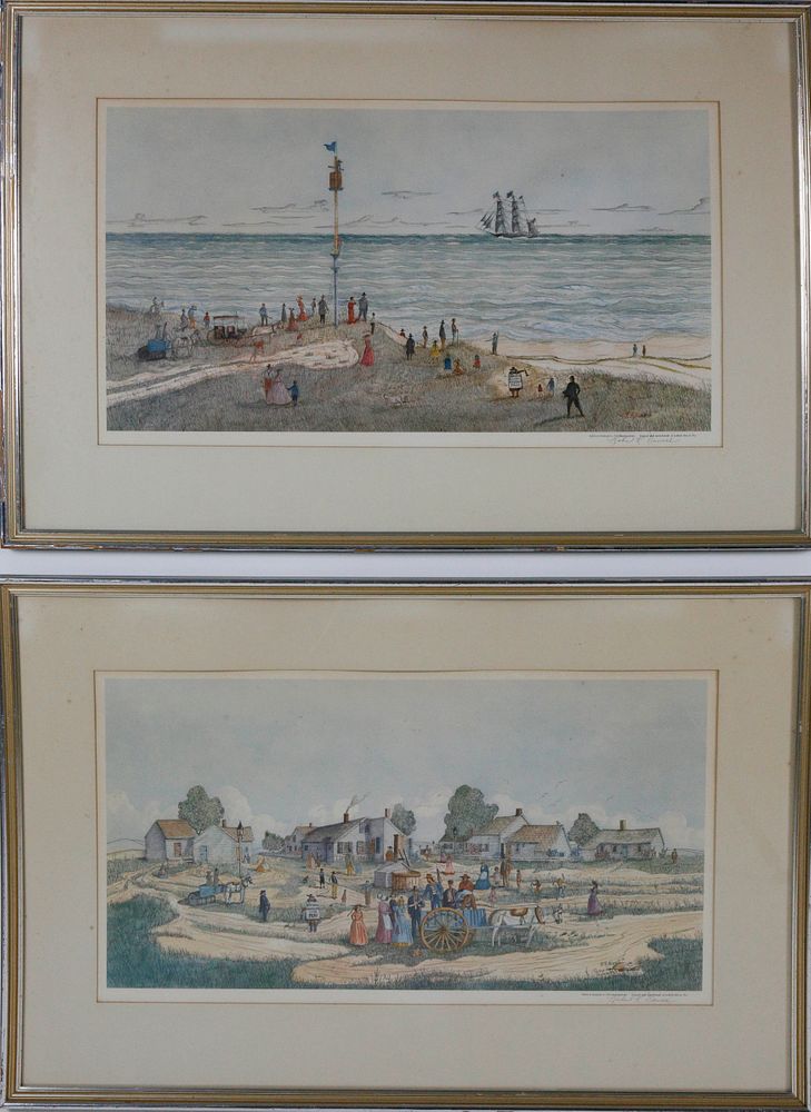 Appraisal: Pair of Robert R Newell Limited Edition Chromolithographs Pair of