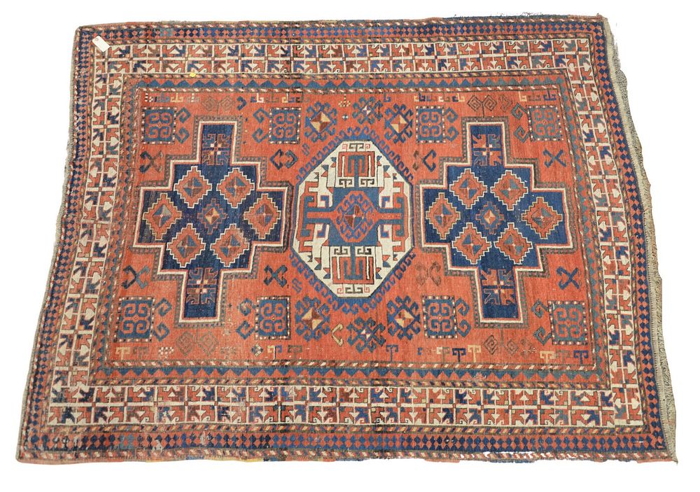 Appraisal: Kazak Oriental Rug with wear ' x ' Kazak Oriental