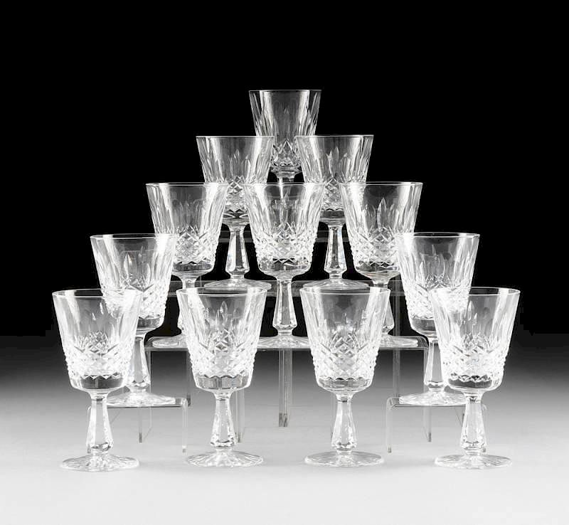 Appraisal: A SET OF TWELVE WATERFORD CUT CRYSTAL WATER GLASSES IN