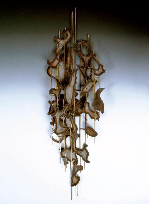 Appraisal: JERE Curtis American th C Metal Wall Sculpture '' h