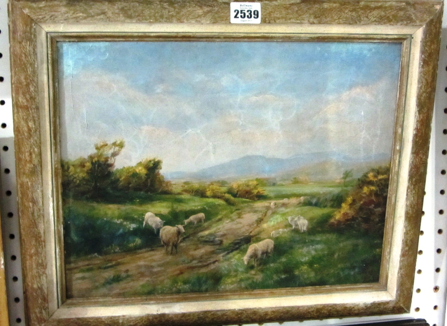 Appraisal: Alfred Towers Sheep in a landscape oil on board signed