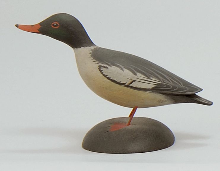 Appraisal: MINIATURE AMERICAN MERGANSER DRAKE By Crowell of East Harwich Massachusetts