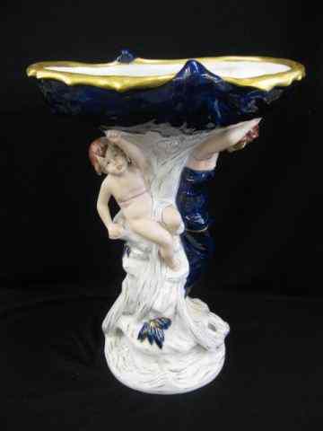 Appraisal: Royal Dux Porcelain Centerpiece Art Nouveau style woman child ''