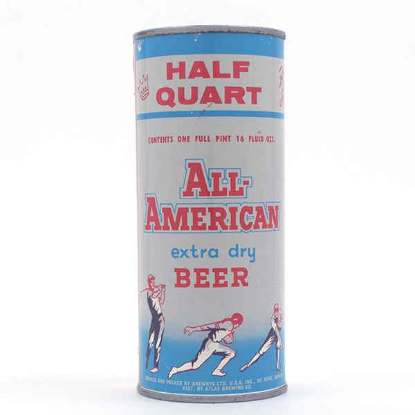 Appraisal: All American Beer Half Quart Flat Top DREWRYS - Reference