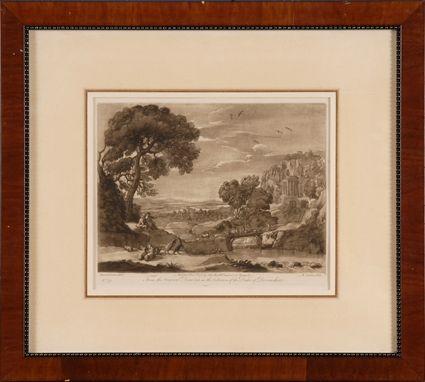 Appraisal: JOHN BOYDELL PUBLISHER IDYLLIC LANDSCAPE A pair of engravings by