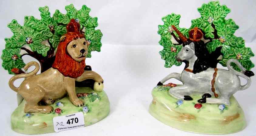 Appraisal: Rare Beswick Staffordshire figures Unicorn and Lion