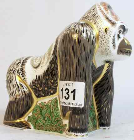 Appraisal: Royal Crown Derby Paperweight Gorillas Boxed