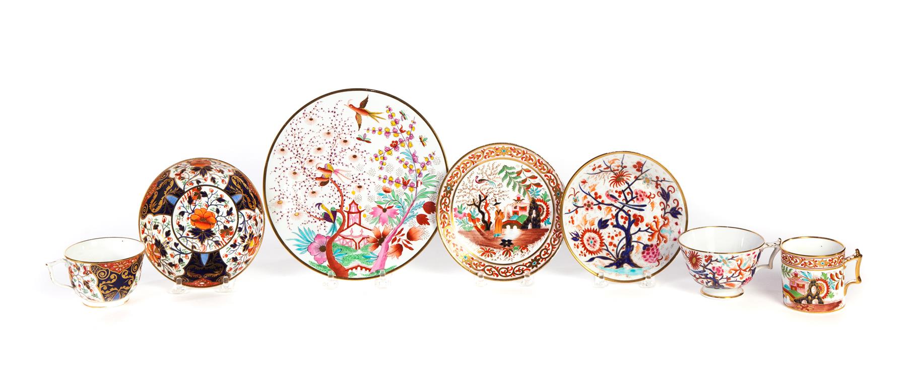 Appraisal: FOUR PIECES OF HIGHLY DECORATED ENGLISH CHINA First quarter- th