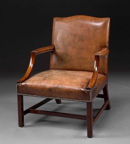 Appraisal: A George III mahogany Gainsborough armchair fourth quarter th century