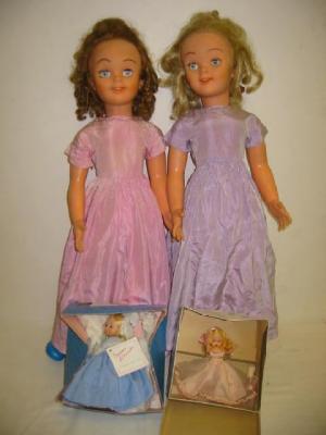 Appraisal: A pair of plastic dolls with lashed sleeping eyes open