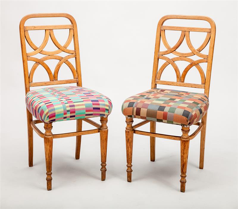 Appraisal: Pair of Bent Beechwood Side Chairs x x in Estimate