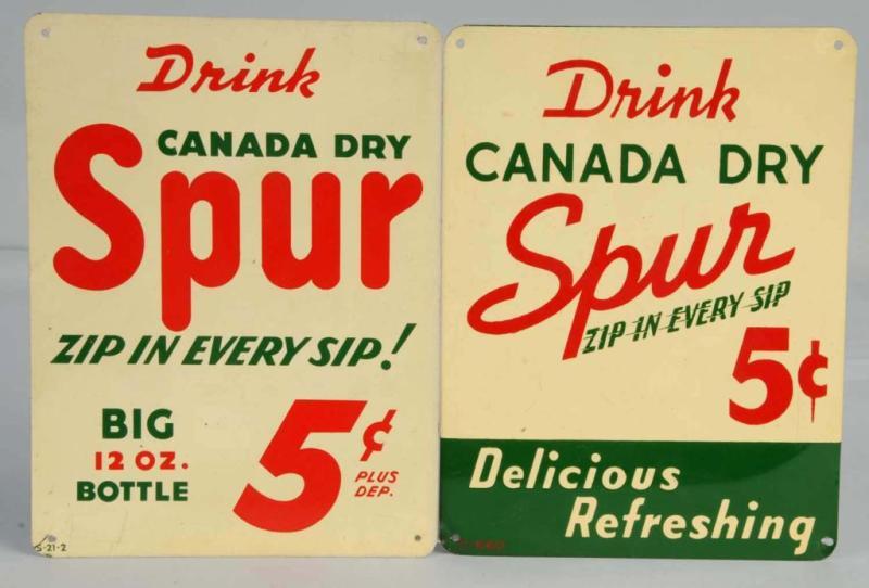 Appraisal: Lot of Tin Spur Signs Description s Both very clean