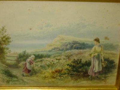 Appraisal: CIRCLE OF BIRKETT FOSTER Mother and Child Picking Flowers near