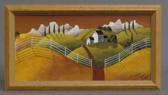 Appraisal: Painting oil on canvas rolling hills signed and dated ''Debbie