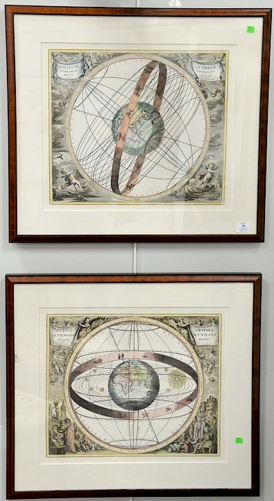 Appraisal: Pair of framed maps CA Orbem Spiralis Lutio Petrum Schenk