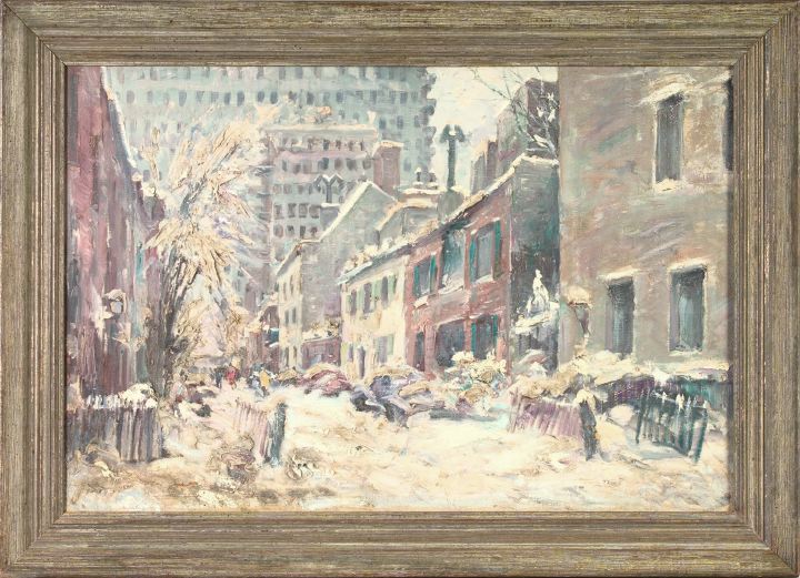 Appraisal: Vladimir Lazarev Russian th Century Winter Street Scene oil on