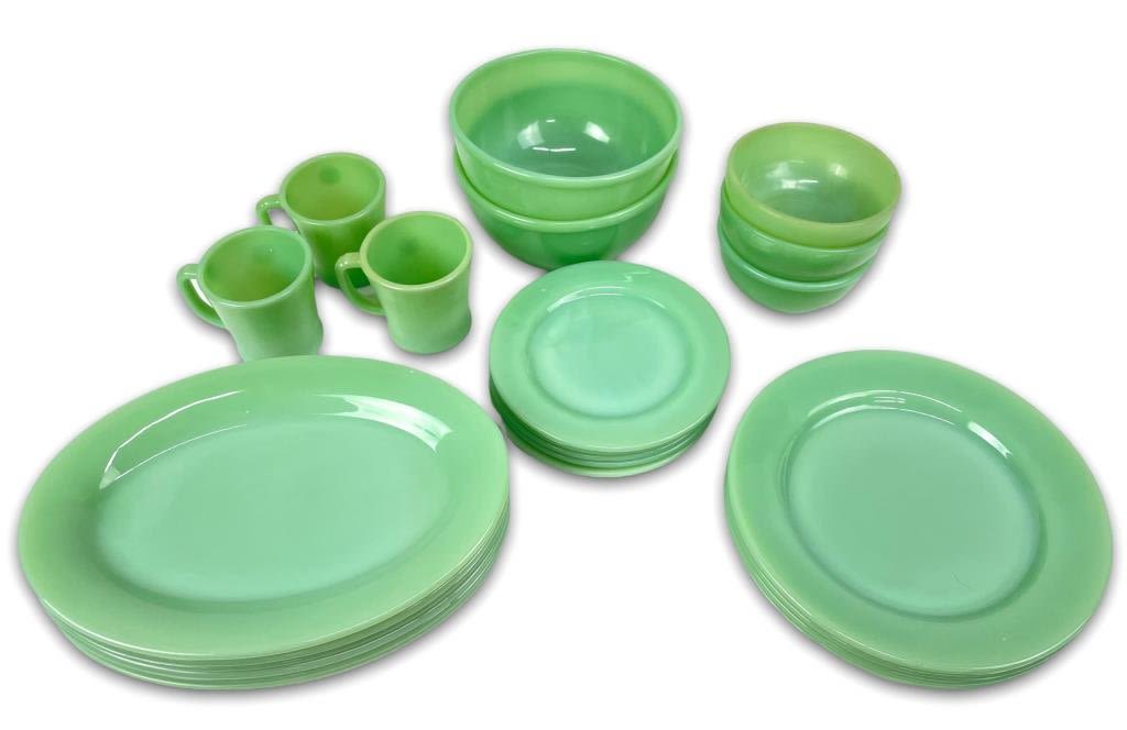 Appraisal: pc Fire King Jadeite Dinnerware SetGood vintage used condition no