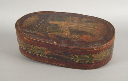 Appraisal: Continental painted brides box early th c h w d