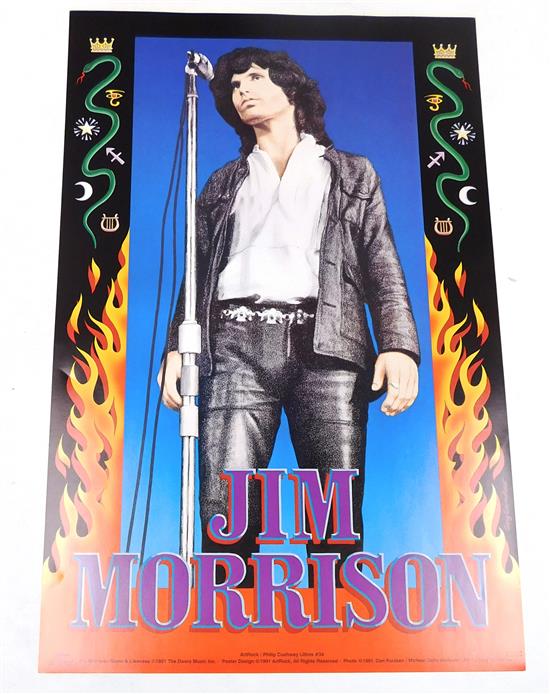 Appraisal: ArtRock Philip Cushway numbered poster of Jim Morrison depicting lead