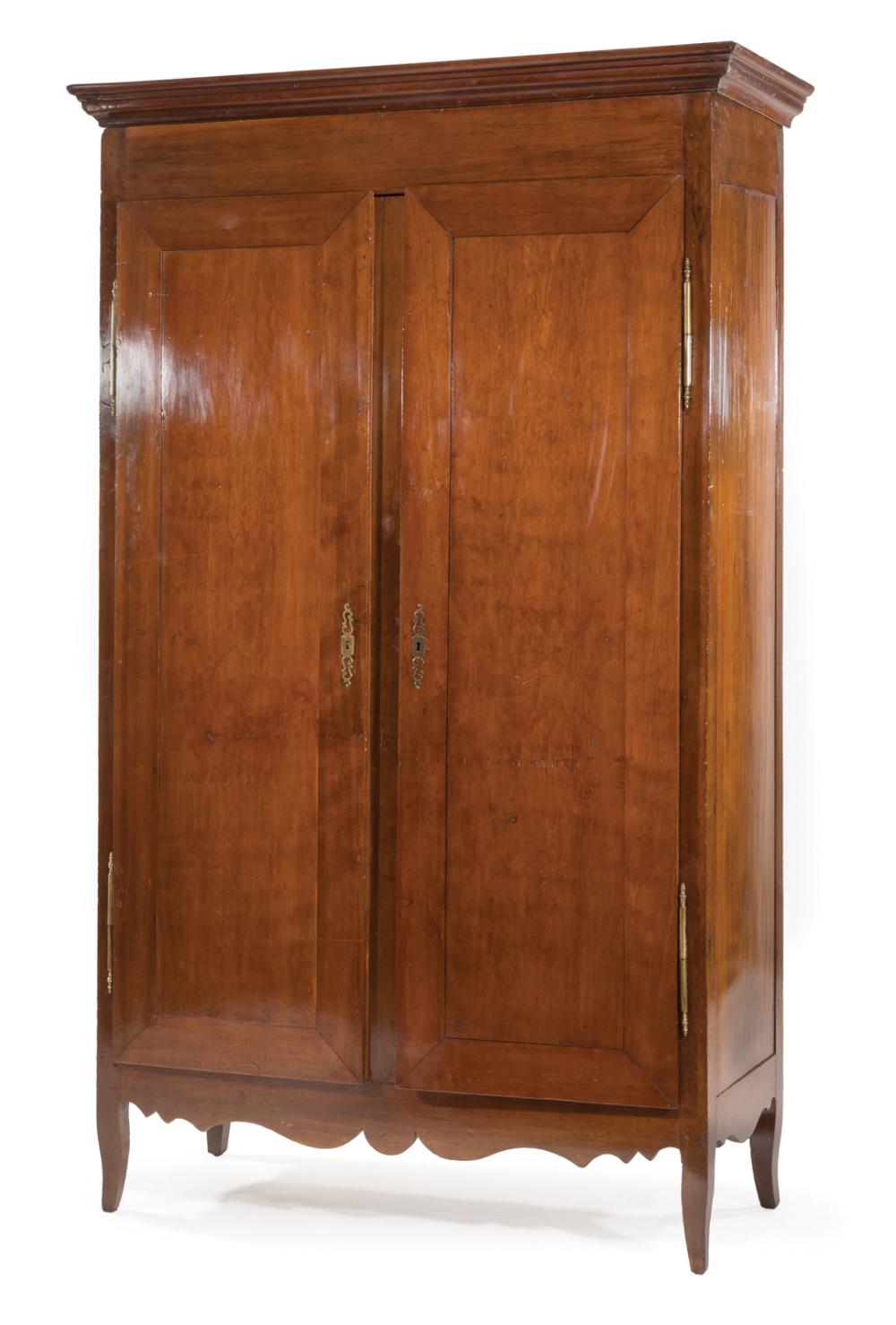 Appraisal: Rare Louisiana Creole Cherrywood Armoire early th c probably River