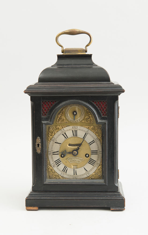 Appraisal: GEORGE II SILVERED STEEL AND BRASS CLOCK FACE AND MOVEMENT