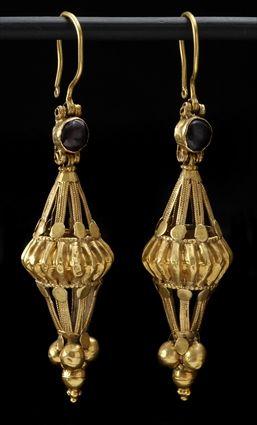 Appraisal: Pair of Persian Gold Earrings