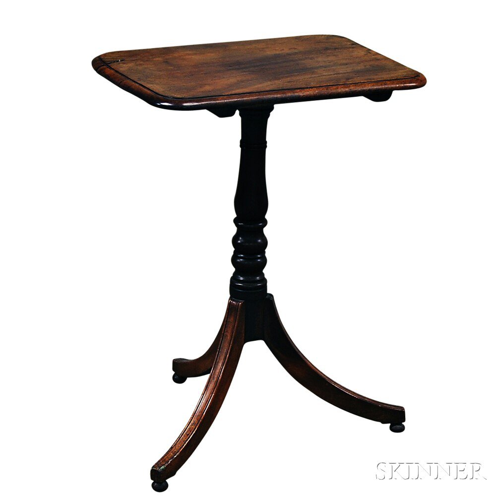 Appraisal: Federal Mahogany Candlestand the molded rectangular top with rounded corners