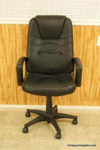 Appraisal: Faux Leather High Back Office - Desk ChairWith adjustable seat