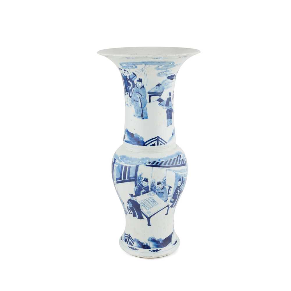 Appraisal: BLUE AND WHITE YENYEN VASE the lower section painted with