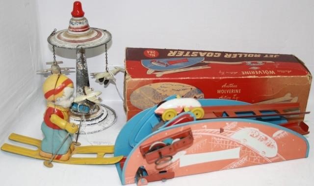 Appraisal: LOT OF TIN LITHOGRAPH TOYS TO INCLUDE WOLVERINE JET ROLLER