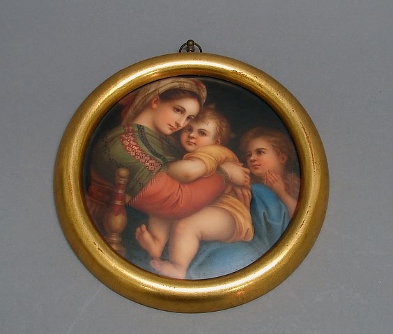 Appraisal: Circular with Madonna of the Chair dia gilt frame S