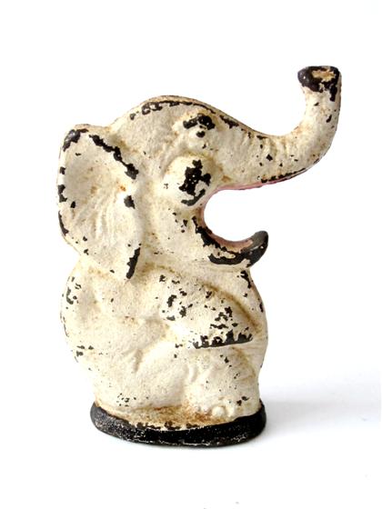 Appraisal: White painted elephant J EEstimate -