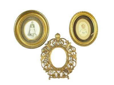 Appraisal: A th century cast gilt brass picture frame with a