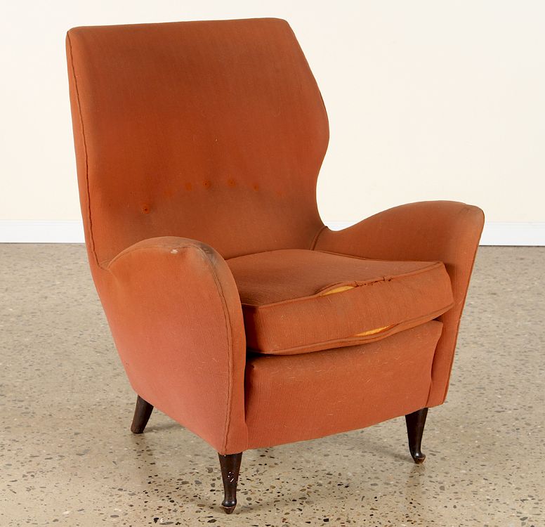 Appraisal: ITALIAN UPHOLSTERED ARM CHAIR BY PAOLO BUFFA An Italian mid