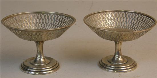 Appraisal: Pair of George V silver tazzas the bowls with pierced