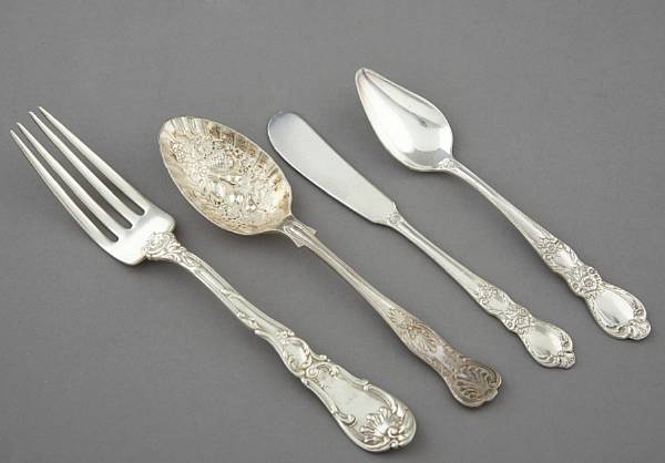 Appraisal: A group of miscellaneous plated flatware with a set of