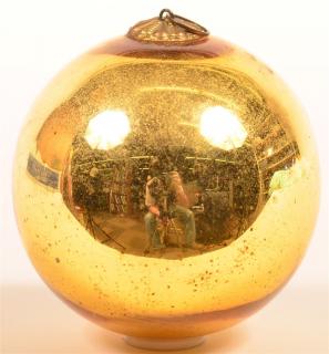 Appraisal: Gold Blown Glass Ball Form German Kugel - diam