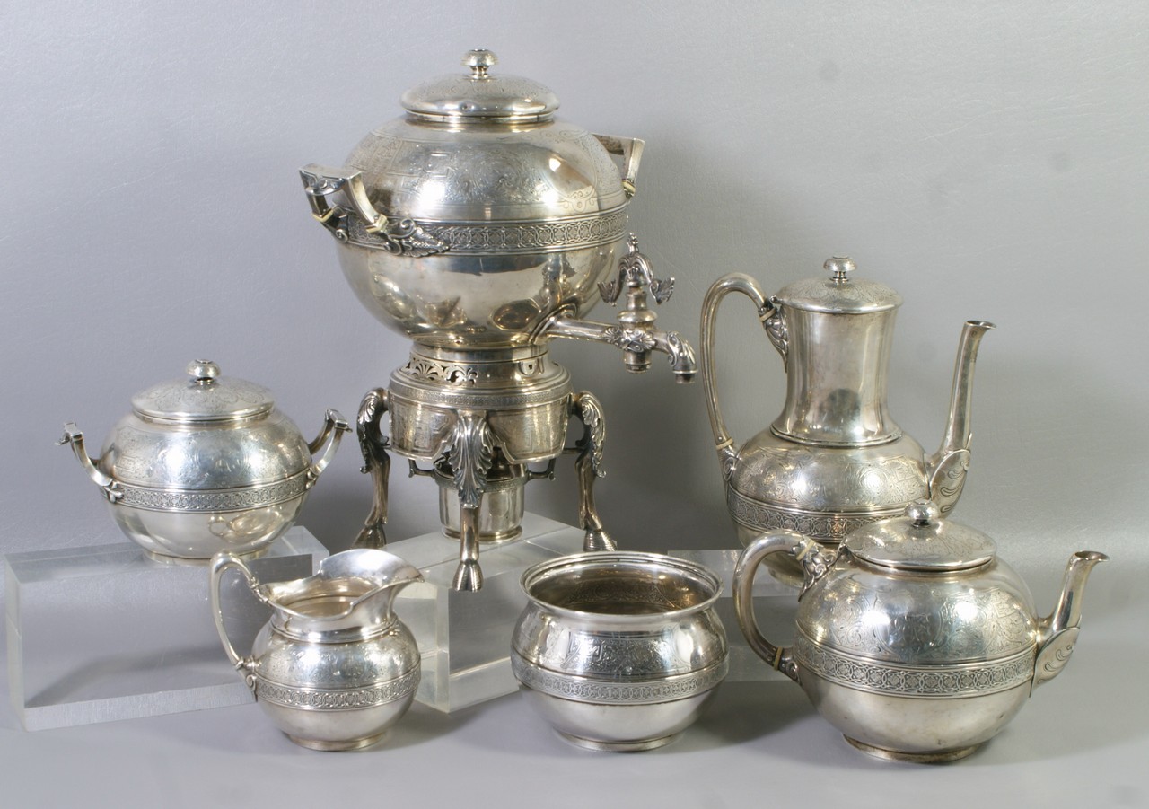 Appraisal: Tiffany Co NY Sterling Silver pc Tea Coffee Set Broadway