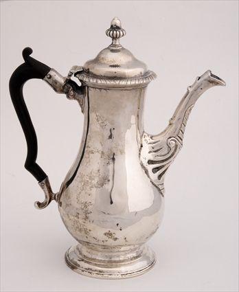 Appraisal: IRISH GEORGE III SILVER SMALL COFFEE POT Marks rubbed M