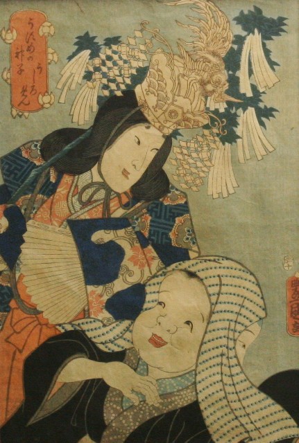 Appraisal: Utagawa Toyokuni III Kunisada - Two Dancers at a Festival