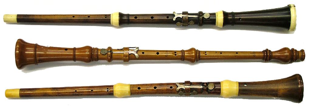 Appraisal: English stained boxwood and ivory mounted oboe by George Astell