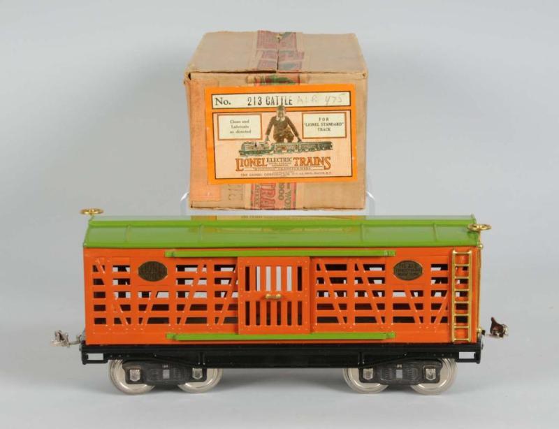 Appraisal: Lionel No Standard Gauge Cattle Car Description Pre-war Includes crisp