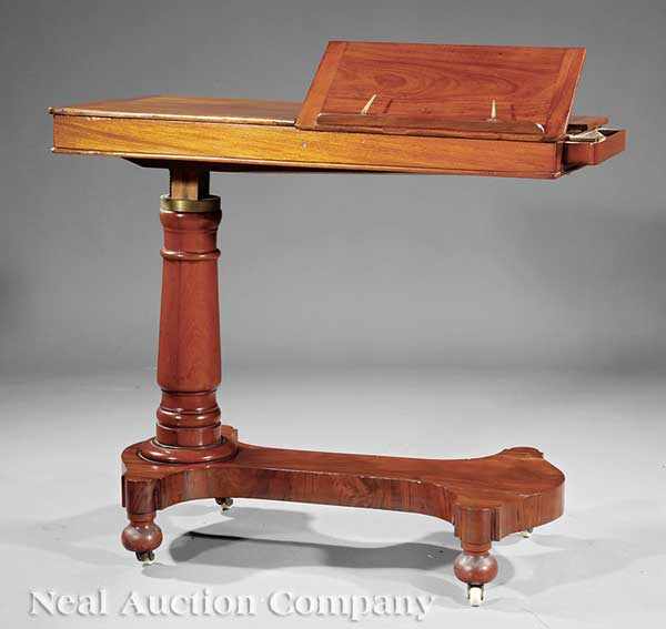 Appraisal: A Regency Carved Mahogany Invalid's Table c rectangular top with