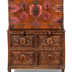 Appraisal: A Spanish Baroque Walnut Vargue o th th Century Height