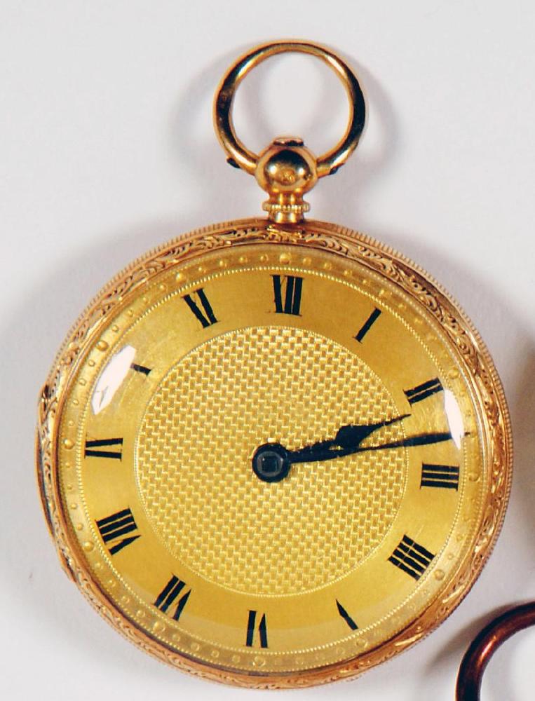 Appraisal: A GENTLEMAN'S VICTORIAN CT GOLD SMALL POCKET WATCH the engine